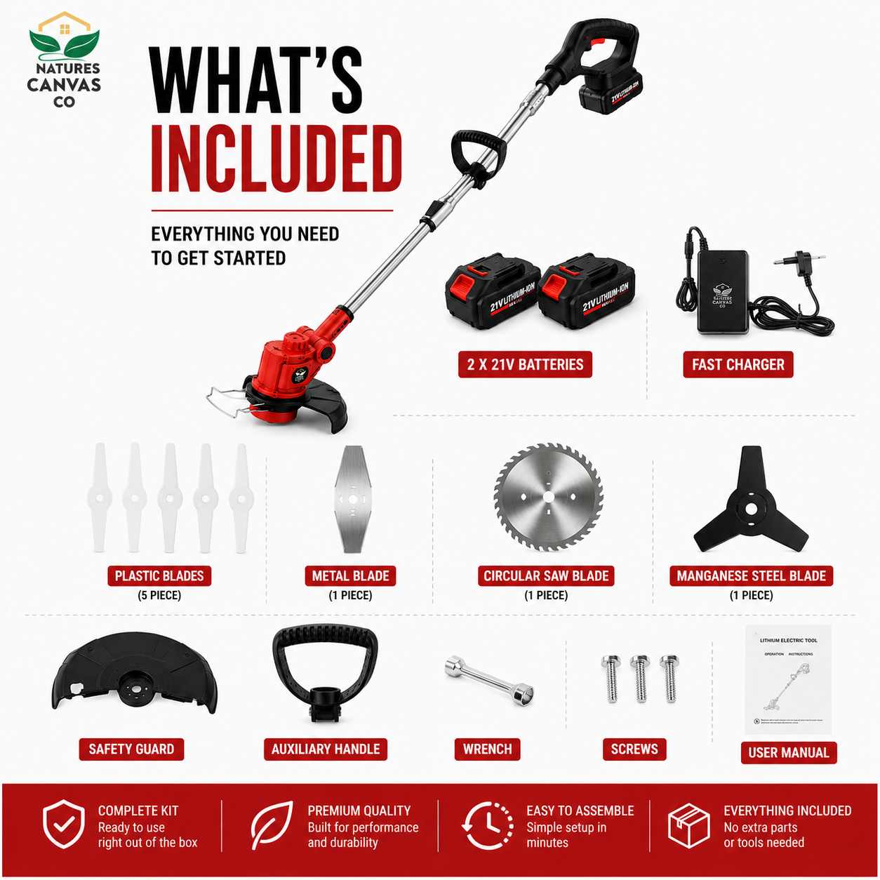 Cordless Lawn Mower & Whipper Snipper