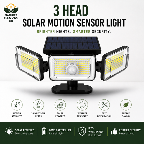 3 Head LED Solar Motion Sensor Light