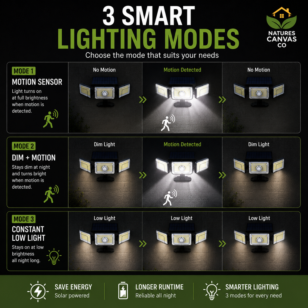 3 Head LED Solar Motion Sensor Light
