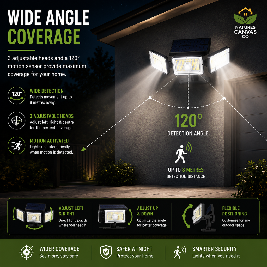 3 Head LED Solar Motion Sensor Light