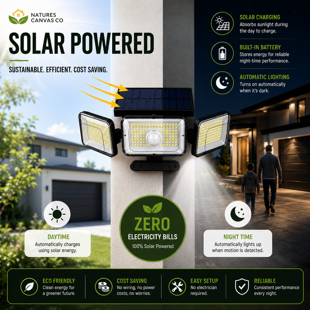3 Head LED Solar Motion Sensor Light
