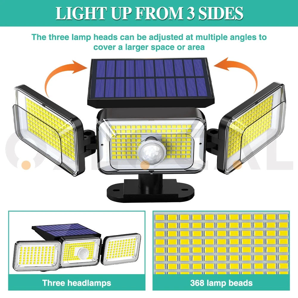 3 Head LED Solar Motion Sensor Light