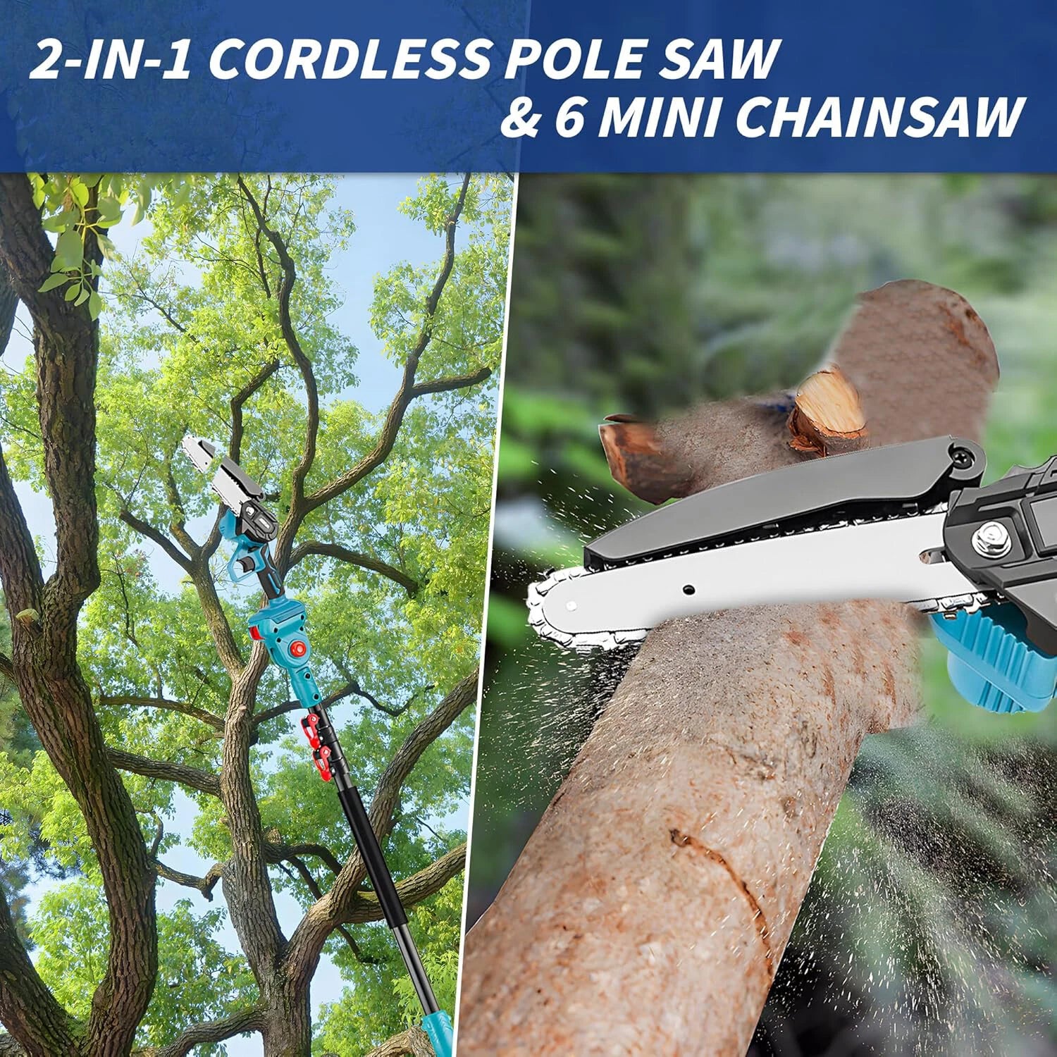 2 In 1 Cordless Chainsaw Pole