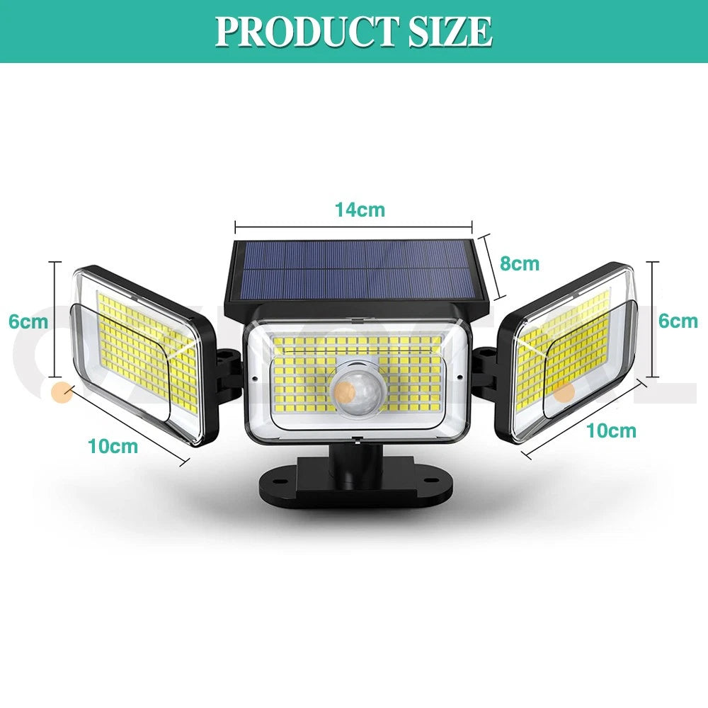 3 Head LED Solar Motion Sensor Light